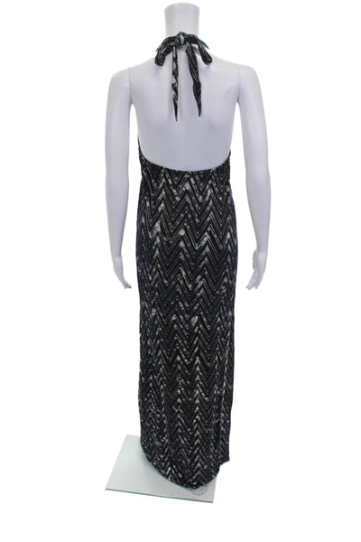 Lotta Stensson Women Maxi Dress Multicolor Chevron Halter Viscose Boho Size S