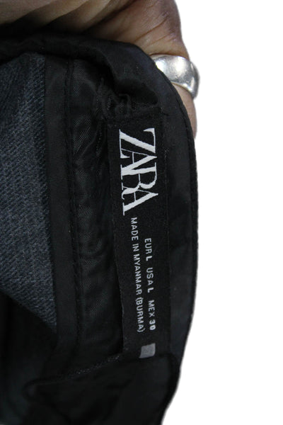 Zara Womens Black Mini Skirt Button Closure Viscose Metallic Size L