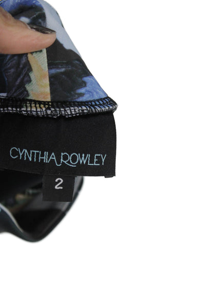 Cynthia Rowley Women Shift Dress Multicolor Mock Neck Sleeveless Size 2