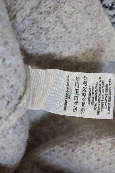 Free People Women Pullover Turtleneck Wool Long Sleeve Beige Size S