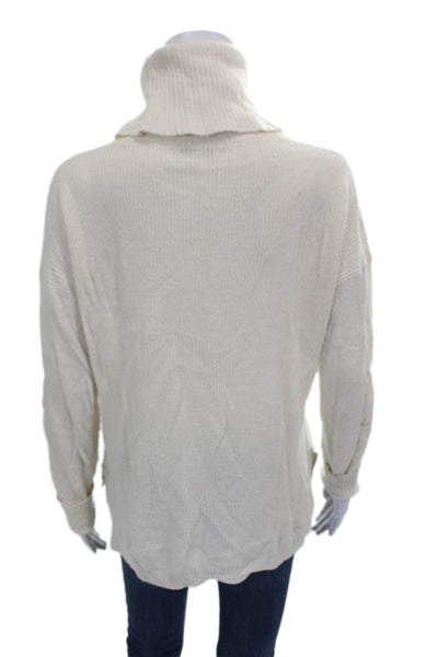 Madewell Women Pullover Sweater Turtleneck Ivory Long Sleeve Size S