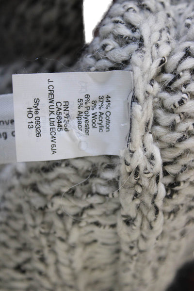 J Crew Women Gray Cotton Abstract Crewneck Long Sleeve Pullover Sweater Size XS