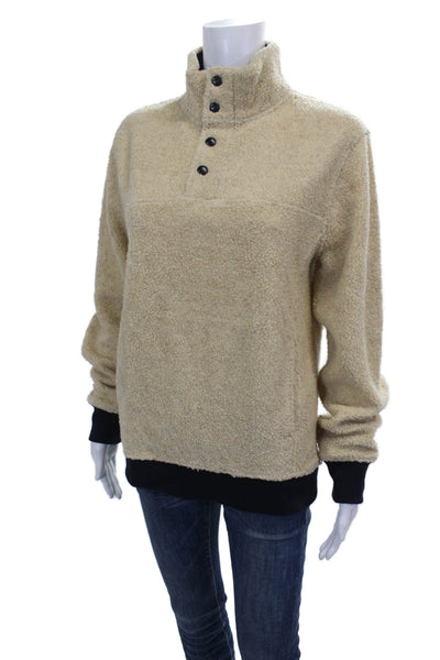 J Crew Women Pullover Mock Neck Long Sleeve Beige Size S