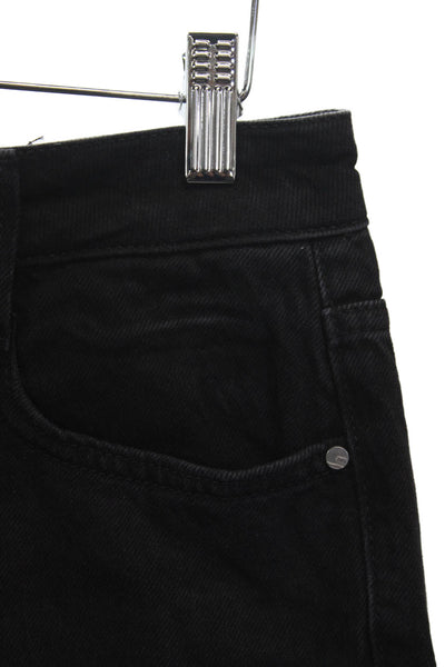 Zara Womens Straight Jeans Black Cotton High Rise Size 6