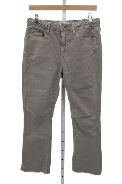 Driftwood Womens Straight Jeans Gray High Rise Button Fly Size 28