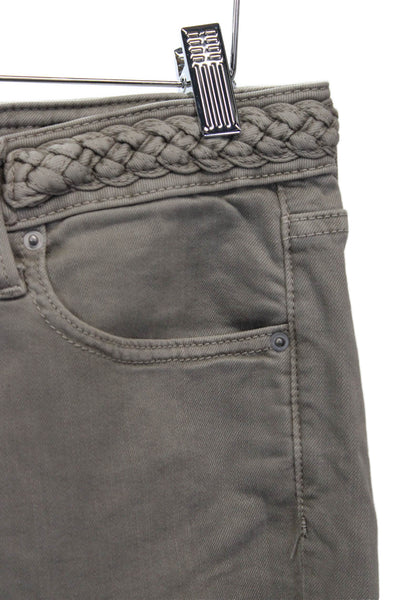 Driftwood Womens Straight Jeans Gray High Rise Button Fly Size 28