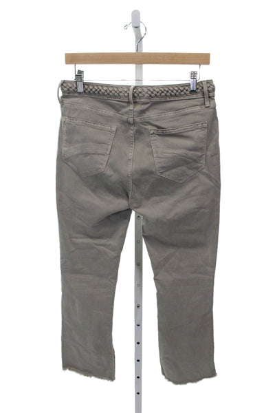 Driftwood Womens Straight Jeans Gray High Rise Button Fly Size 28