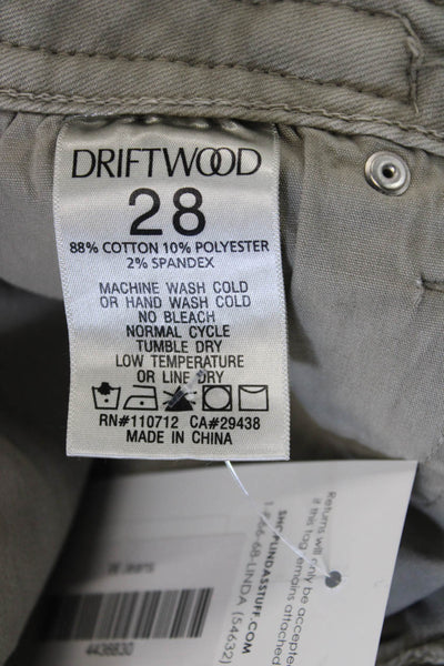 Driftwood Womens Straight Jeans Gray High Rise Button Fly Size 28