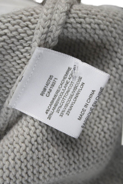 Brochu Walker Womens Cashmere Pullover Sweater Gray Mock Neck Size S
