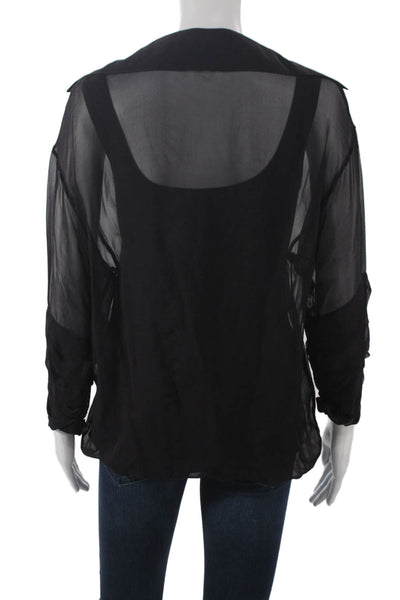 Bailey 44 Womens Basic Silk V-Neck Long Sleeve Blouse Pullover Size M