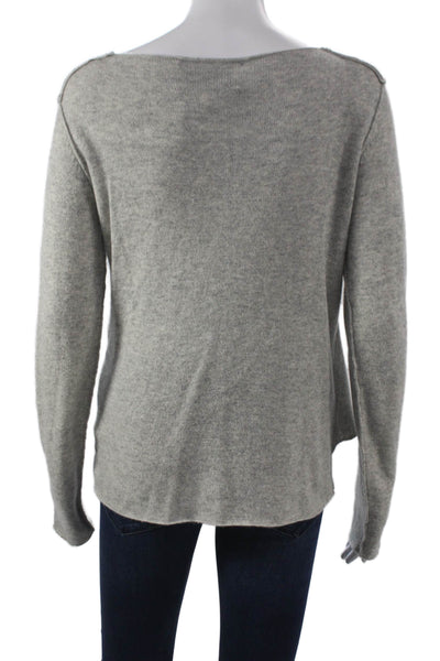 Brochu Walker Womens Cashmere Scoop Neck Pullover Gray Long Sleeve Size M