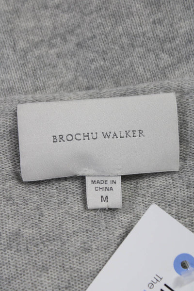 Brochu Walker Womens Cashmere Scoop Neck Pullover Gray Long Sleeve Size M