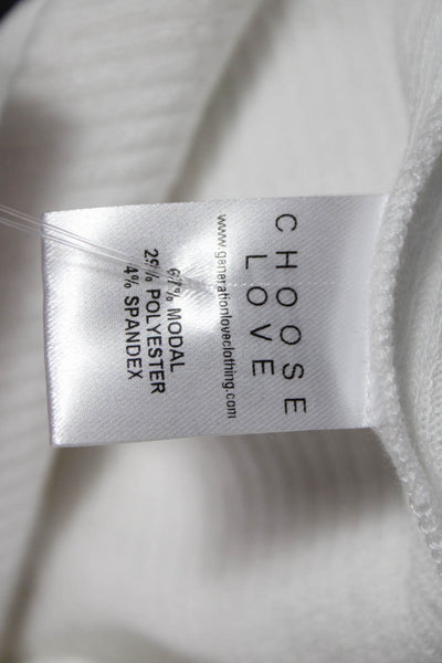 Generation Love Women Basic Sleeveless High Neck Tank White Size L