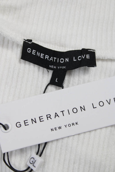 Generation Love Women Basic Sleeveless High Neck Tank White Size L