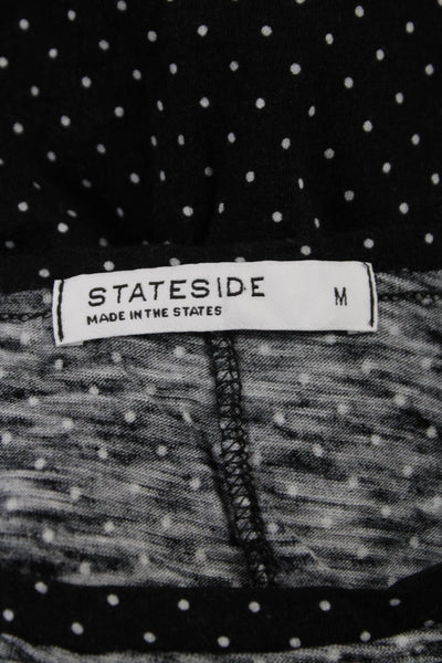 Stateside Women Basic Sleeveless Polka Dot Supima Cotton Tank Black Size M