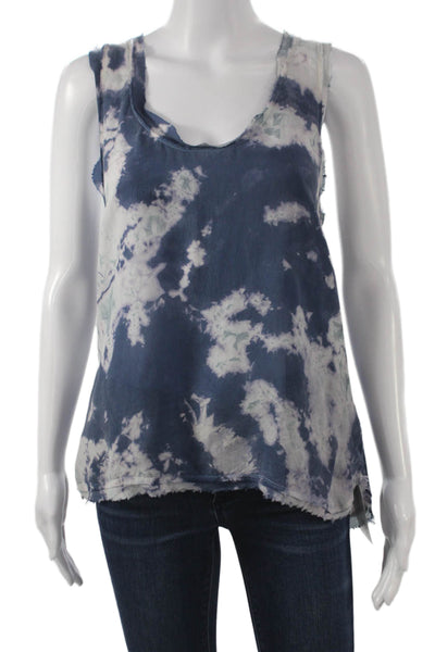 Pharaoh Women Basic Sleeveless Scoop Neck Tie-Dye Tank Japanese Cupro Size 2
