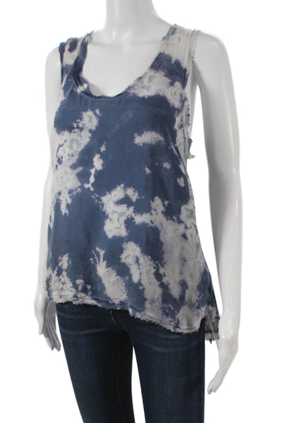 Pharaoh Women Basic Sleeveless Scoop Neck Tie-Dye Tank Japanese Cupro Size 2