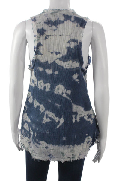 Pharaoh Women Basic Sleeveless Scoop Neck Tie-Dye Tank Japanese Cupro Size 2