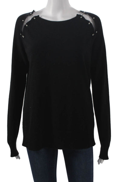 The Kooples Women Pullover Wool Boat Neck Long Sleeve Black Size M