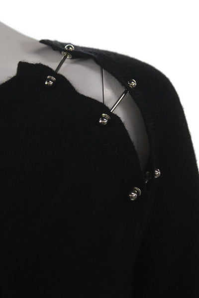 The Kooples Women Pullover Wool Boat Neck Long Sleeve Black Size M