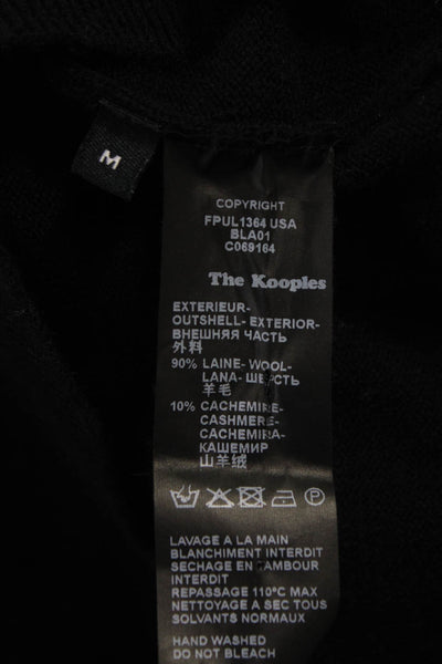 The Kooples Women Pullover Wool Boat Neck Long Sleeve Black Size M