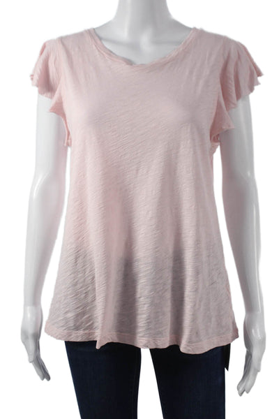 Goldie Women Basic Pink Pima Cotton Short Sleeve T-Shirt Size L