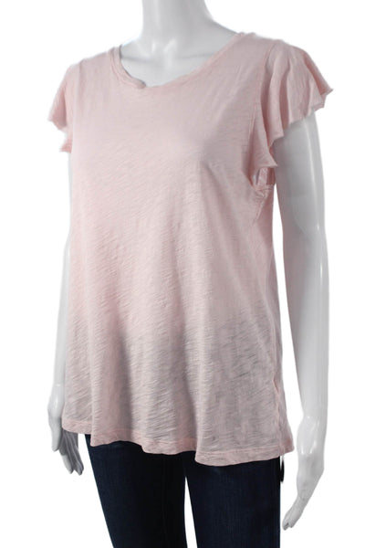 Goldie Women Basic Pink Pima Cotton Short Sleeve T-Shirt Size L