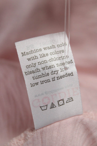 Goldie Women Basic Pink Pima Cotton Short Sleeve T-Shirt Size L