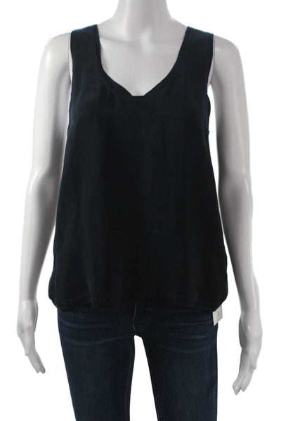 Pharaoh Womens Black Cupro Scoop Neck Sleeveless Basic Tank Size 1