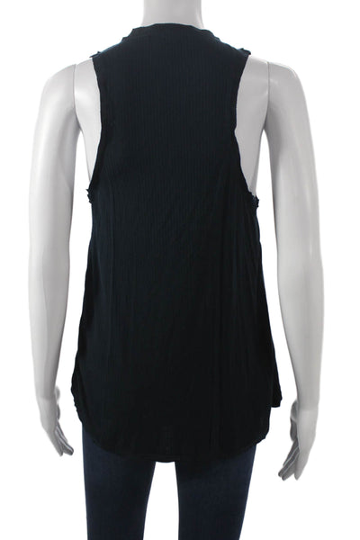 Pharaoh Womens Black Cupro Scoop Neck Sleeveless Basic Tank Size 1