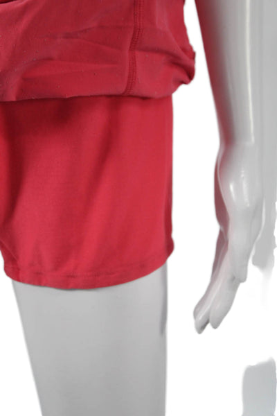 Lululemon Women Athletic Pink Mini Skort Recycled Polyester Drawstring Size 8