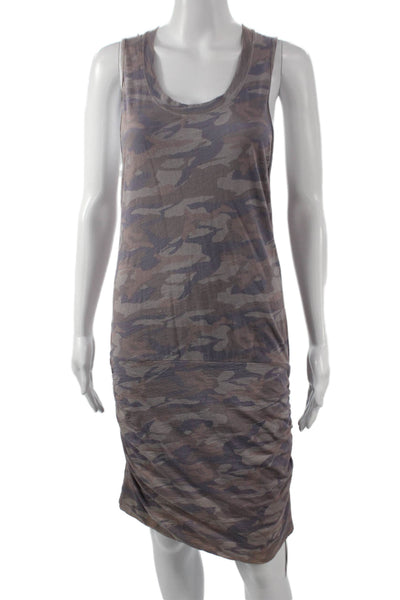 Monrow Womens Tank Dress Camo Multicolor Sleeveless Cotton Size S