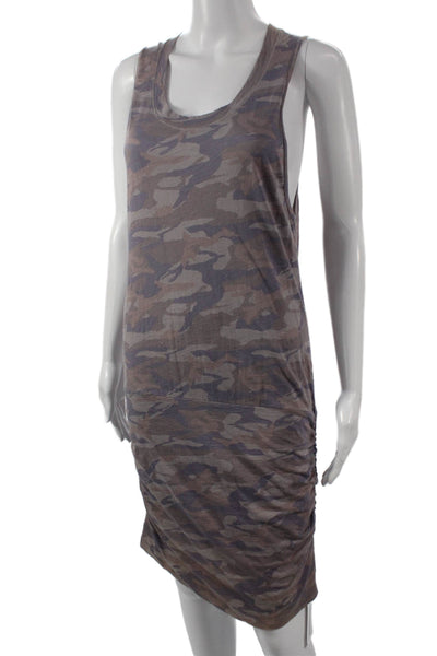 Monrow Womens Tank Dress Camo Multicolor Sleeveless Cotton Size S