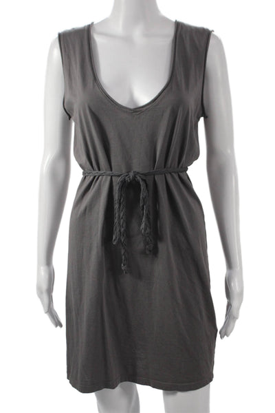 Nation LTD Women Gray Tank Dress Scoop Neck Knee Length Supima Cotton Size 2