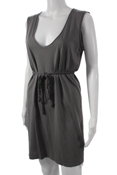Nation LTD Women Gray Tank Dress Scoop Neck Knee Length Supima Cotton Size 2