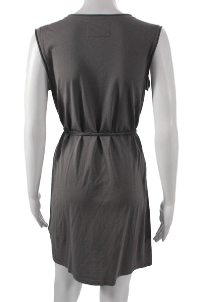 Nation LTD Women Gray Tank Dress Scoop Neck Knee Length Supima Cotton Size 2