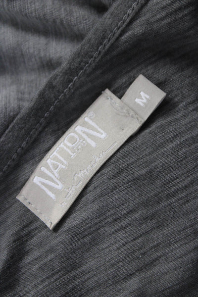 Nation LTD Women T-Shirt Dress Gray Scoop Neck Cotton Short Sleeve Size M