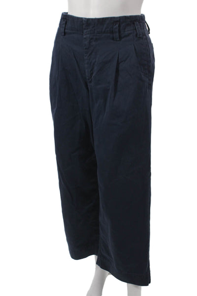 J Crew Womens Chino Pants Blue Cotton Zip 24in Inseam Size 6
