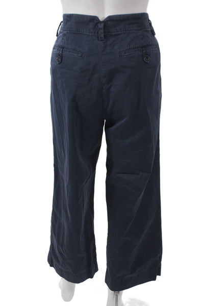 J Crew Womens Chino Pants Blue Cotton Zip 24in Inseam Size 6