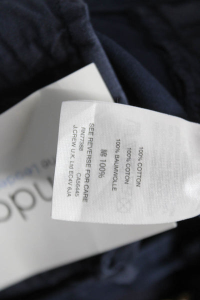 J Crew Womens Chino Pants Blue Cotton Zip 24in Inseam Size 6