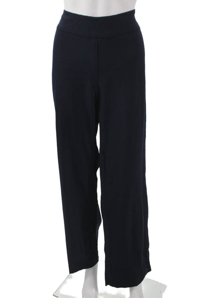 Eileen Fisher Womens Dress Pants Blue Cotton Blend Zip Inseam 31 Size S