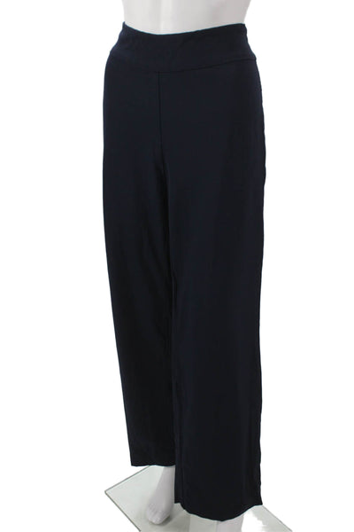 Eileen Fisher Womens Dress Pants Blue Cotton Blend Zip Inseam 31 Size S