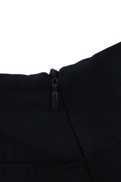 Eileen Fisher Womens Dress Pants Blue Cotton Blend Zip Inseam 31 Size S