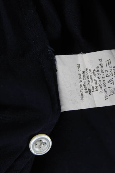 J Crew Women Basic Blue Collared Button-Up 97% Cotton 3/4 Sleeve Size S