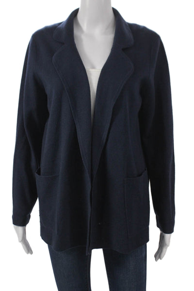 J Crew Womens Collared Blue Coatigan Long Sleeve Basic Jacket Size S