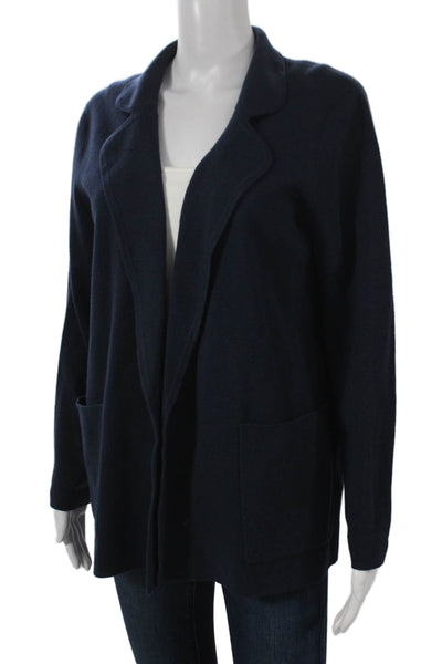 J Crew Womens Collared Blue Coatigan Long Sleeve Basic Jacket Size S