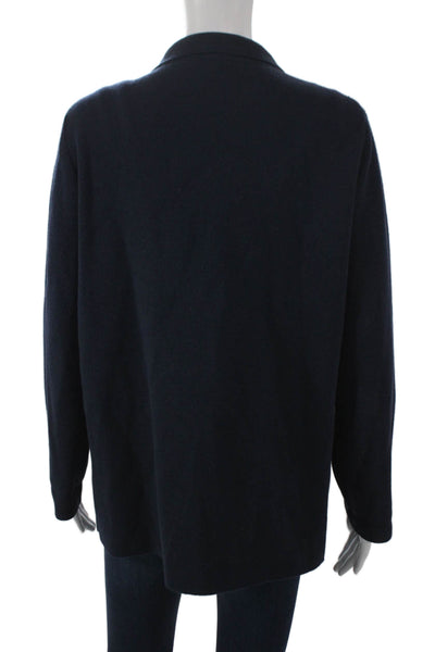 J Crew Womens Collared Blue Coatigan Long Sleeve Basic Jacket Size S