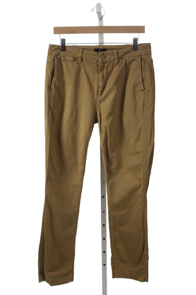 J Crew Womens Beige Chino Pants Tall Button Closure Size 27