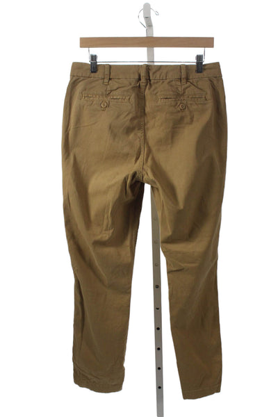 J Crew Womens Beige Chino Pants Tall Button Closure Size 27