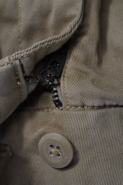 J Crew Womens Beige Chino Pants Tall Button Closure Size 27